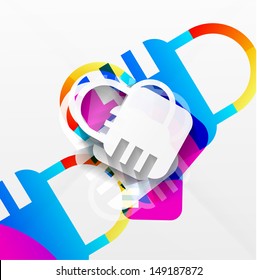 Diseño moderno y colorido de bloqueo de vectores