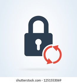 vector lock recover and reset icon. security password illustration