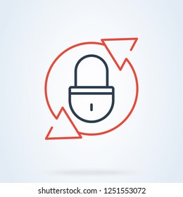 vector lock recover and reset icon. security password illustration