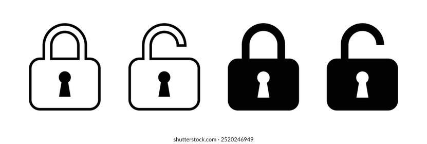 Vector Lock And Unlock Icon Set