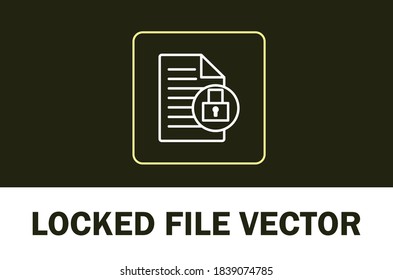 Vector of locked file icon. Isolated on dark background. For designer.