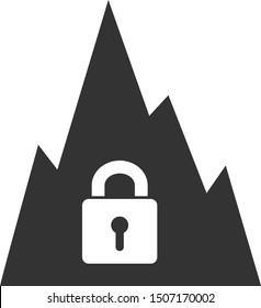 Vector locked tunnel flat icon. Vector pictograph style is a flat symbol locked tunnel icon on a white background.