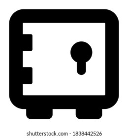 Vector of locker having keyhole inside, modern filled icon 