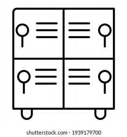 Vector Locker Outline Icon Design
