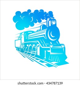 Vector locomotive Illustration, logotype.