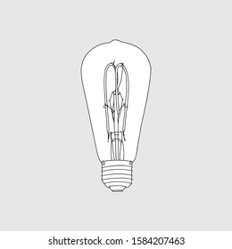 Vector, loft lamp. Monochrome illustration. Isolated on a gray background.