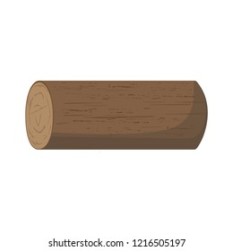 Vector log of fire wood isolated on white