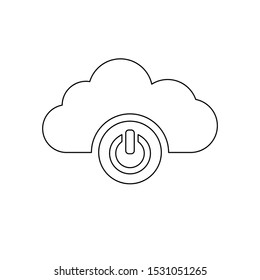 Vector login background with power button cloud icon