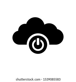 Vector login background with power button cloud icon