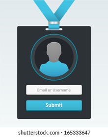Vector login form in badge. EPS10 Vector Illustration