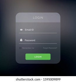 Vector login form ui element on dark background
