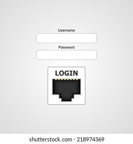Vector login form ui element on computer style.