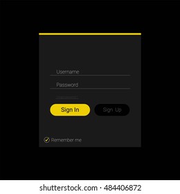 Vector login form ui element in flat style