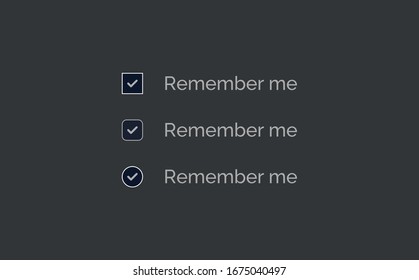 Vector login interface - remember me set