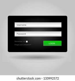 Vector login interface - username and password