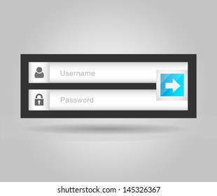 Vector login interface - username and password