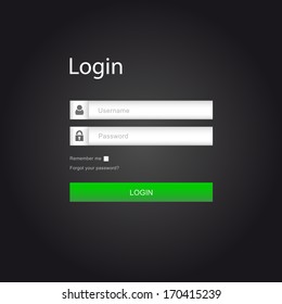 Vector login interface - username and password