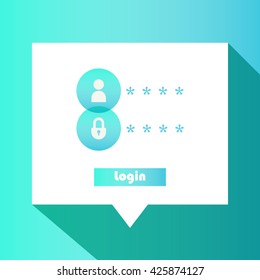 Vector login interface - username and password