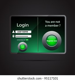 Vector login page. eps 10