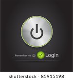 Vector login page with tune power button