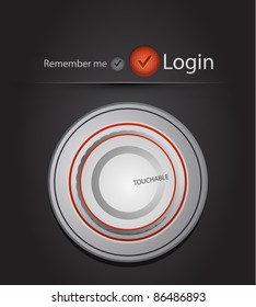 Vector login page with tune power button
