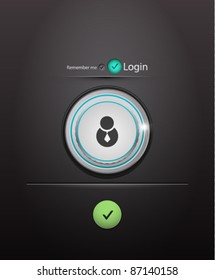 Vector login page with tune user button