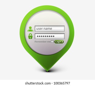 Vector login password, security window screen, web form templates.