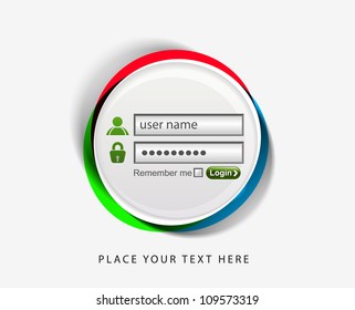 Vector login password, security window screen, web form templates.