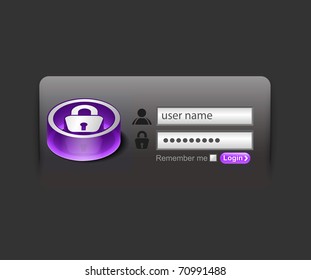 Vector Login Password, Security Window Screen, Web Form Templates.