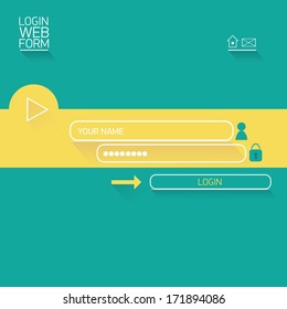 vector Login website template flat design. EPS8. website template 