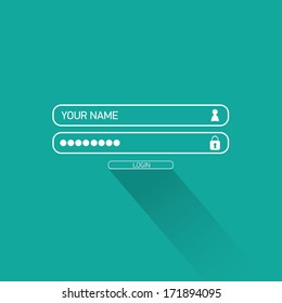 vector Login website template flat design. EPS8. website template 