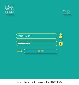 vector Login website template flat design. EPS8. website template 
