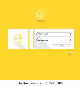 vector Login website template flat design. EPS8. website template