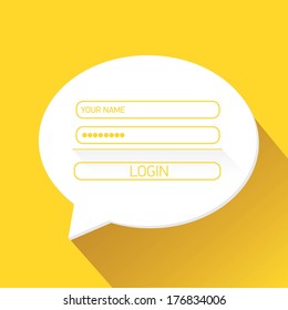 vector Login website template flat design. EPS8. website template