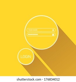 vector Login website template flat design. EPS8. website template