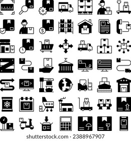 Vector of Logistic Icon Set Solid. Perfect for user interface, new application.
