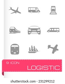 Vector logistic icons set on white background
