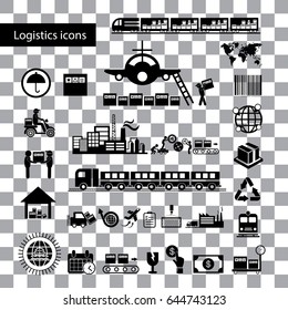 vector logistics export icon set 