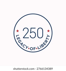 Vector logo for 250th anniversary celebration, patriotic theme