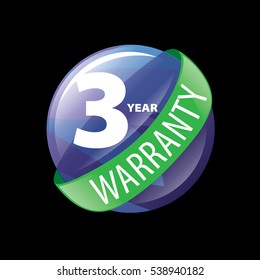vector logo 3 years warranty