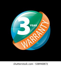 vector logo 3 years warranty