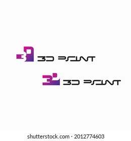 Vector Logo for 3d printing. Printing in three dimensional.