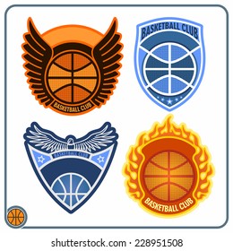  Vector logo for 4 Basketball club emblem isolated on white background