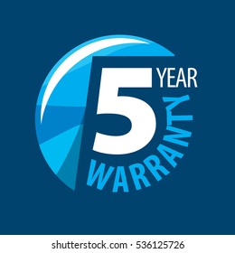vector logo 5 years warranty