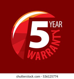 vector logo 5 years warranty