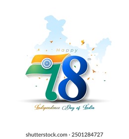 Vector Logo for 78 Independence Day of india. Freedom celebration background.