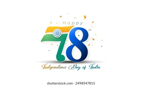 Vector Logo of 78th independence day of india and freedom celebration background.