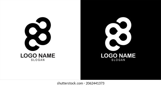 logotipo vectorial 88 color negro y blanco
