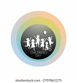 Logotipo de Vector sobre el Día del Niño con un diseño de color degradado de dos círculos 