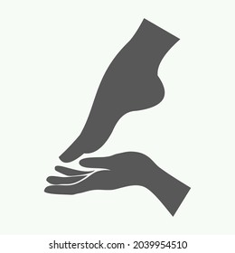 vector logo about feet and hands, very suitable for companies in the field of foot care